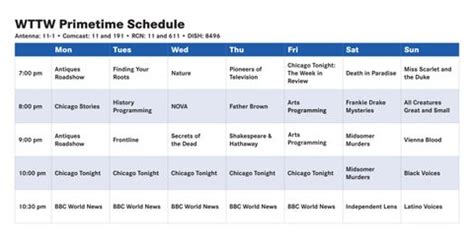 wttw prime schedule in chicago